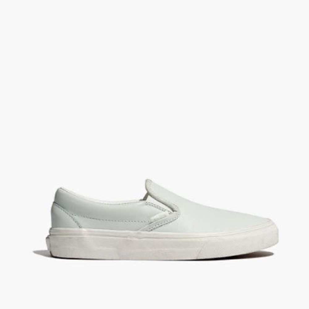 Vans Classic Slip On, Mint Leather W9.5